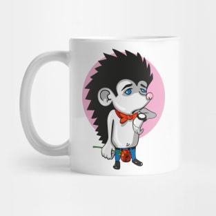 hedgehog is waiting for his beloved Mug